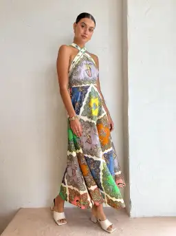 Alemais Trippy Troppo Halter Midi Dress Multi Print Size 8 for rent on The Volte - image 2
