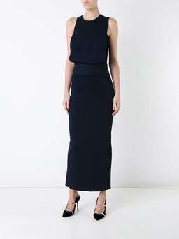 ScanlandTheodore Draped Crepe knit dress. -  Navy for rent on The Volte - image 2