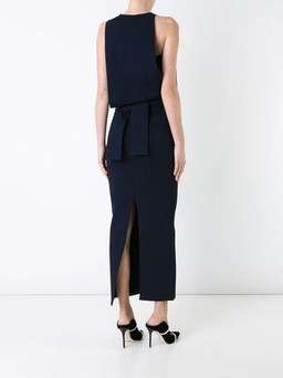 ScanlandTheodore Draped Crepe knit dress. -  Navy for rent on The Volte - image 3