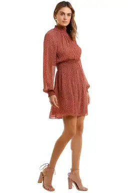 Saba Filigree Silk Mini Dress in Rust in Size 10 for rent on The Volte - image 2