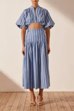 Shona Joy Deconstructed Kimberly Midi Chambray Blue Size 8 for rent on The Volte - image 2