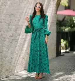 Zimmermann The Lulu High Neck Dress in Jade Floral Size 1 / Au 10 for rent on The Volte - image 2