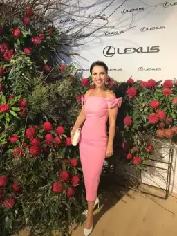 Rebecca Vallance Winslow Midi Dress in Pink in Size 10 for rent on The Volte - image 5