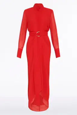 Carla Zampatti Style Icon Waterfall Dress Red Size 14 for rent on The Volte - image 3