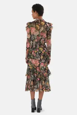 Zimmermann Lady Beetle Midnight Floral Dress Size