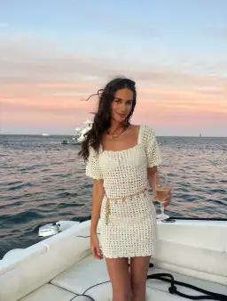 Isabelle Quinn Sofia Mini Dress Ivory White Size AU 4 for rent on The Volte - image 3