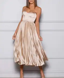 Elle Zeitoune Milan Dress in Champaign Size AU 6  for rent on The Volte - image 1