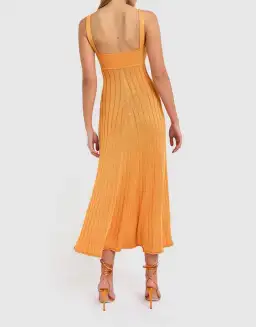 By Johnny Adelita Knit Midi Dress Orange Size 8 for rent on The Volte - image 2