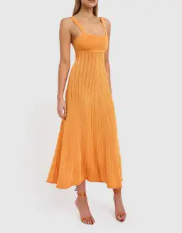 By Johnny Adelita Knit Midi Dress Orange Size 8 for rent on The Volte - image 1