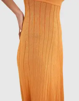 By Johnny Adelita Knit Midi Dress Orange Size 8 for rent on The Volte - image 3