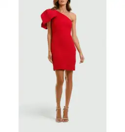Rebecca Vallance Hamptons Bow Mini Dress Red Size AU 12 for rent on The Volte - image 1
