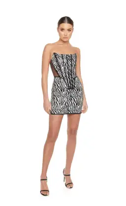 Eliya The Label Aviary Strapless Dress Animal Print Size 8