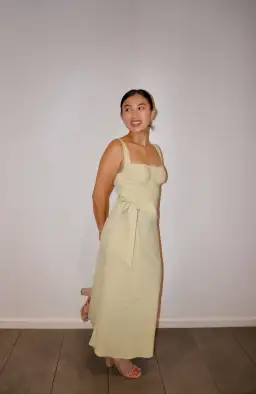 By Johnny Ora Bust Midi Dress Pistachio Size 8 for rent on The Volte - image 2