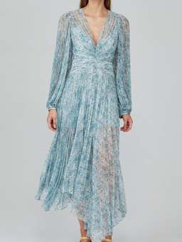 Acler Astone Midi Dress in Blue Fields Size 8 for rent on The Volte - image 4