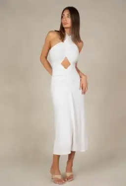 MISHA Esperanza Midi Dress White Size 10/M  for rent on The Volte - image 1
