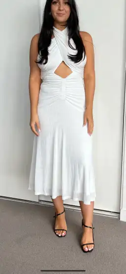 MISHA Esperanza Midi Dress White Size 10/M  for rent on The Volte - image 2