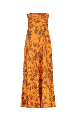 Shona Joy Uli Linen Corded Strapless Maxi Dress Print Size 10 / M for rent on The Volte - image 4