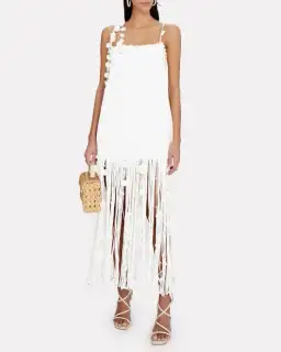 Zimmermann Postcard Fringed Embellished Linen Maxi Dress Ivory Size 0P / Au 6P for rent on The Volte - image 6