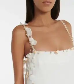 Zimmermann Postcard Fringed Embellished Linen Maxi Dress Ivory Size 0P / Au 6P for rent on The Volte - image 7