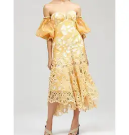 Acler Holland Midi Dress Lemon Size AU 10 for rent on The Volte - image 2