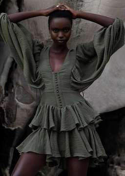 Shona Joy Charlotte draped mini green size 10 for rent on The Volte - image 1