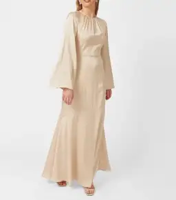 Twiice Boutique Liana Satin Maxi Dress Champagne Size 8 for rent on The Volte - image 1