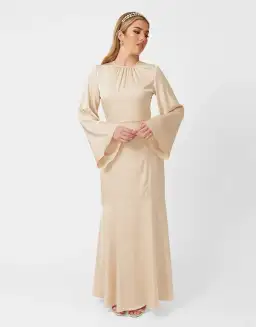 Twiice Boutique Liana Satin Maxi Dress Champagne Size 8 for rent on The Volte - image 2