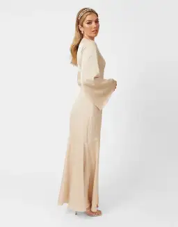 Twiice Boutique Liana Satin Maxi Dress Champagne Size 8 for rent on The Volte - image 3