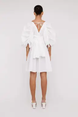 Scanlan Theodore Parachute Gather Sleeve Mini Dress White Size 6 / XS for rent on The Volte - image 3