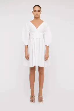 Scanlan Theodore Parachute Gather Sleeve Mini Dress White Size 6 / XS for rent on The Volte - image 1