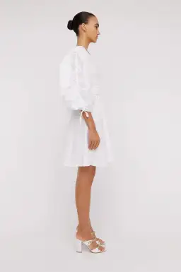 Scanlan Theodore Parachute Gather Sleeve Mini Dress White Size 6 / XS for rent on The Volte - image 4