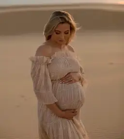 We Are Reclamation Chiffon Delight Gown Beige One Size Fits Most for rent on The Volte - image 9