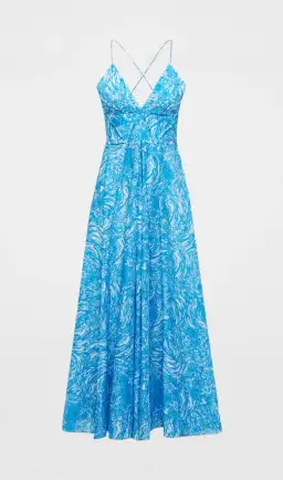 Scanlan Theodore Ocean Cotton Shoestring Dress Blue Size 6 / XS for rent on The Volte - image 4