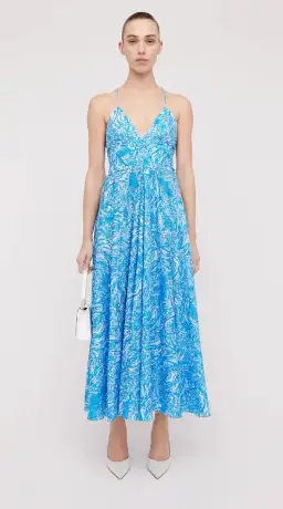 Scanlan Theodore Ocean Cotton Shoestring Dress Blue Size 6 / XS for rent on The Volte - image 1