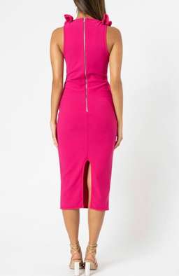 By Johnny v-neck bow shoulder dress size 10 pink  for rent on The Volte - image 3
