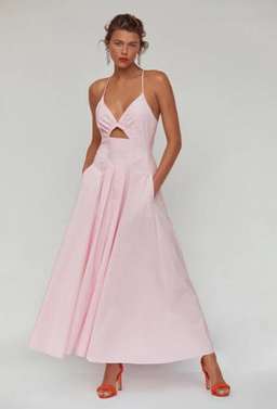 Scanlan Theodore cotton strappy dress light pink  size 10  for rent on The Volte - image 1