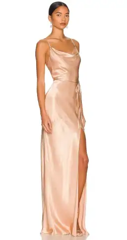 Shona Joy La Lune Bias Cowl Maxi Dress in Desert Rose for rent on The Volte - image 4