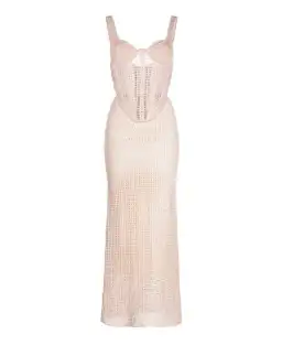 Dion Lee Marled Double Cup Corset Dress Cream Marle Size 8  for rent on The Volte - image 4
