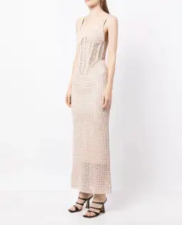 Dion Lee Marled Double Cup Corset Dress Cream Marle Size 8  for rent on The Volte - image 1