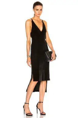 Dion Lee  Slip Silk Blend Hi Low Strappy Dress Black Size 12 for rent on The Volte - image 1