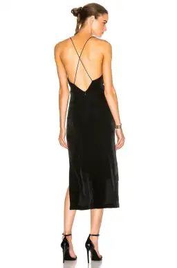 Dion Lee  Slip Silk Blend Hi Low Strappy Dress Black Size 12 for rent on The Volte - image 2
