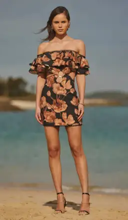 Sonya Moda Marbella Valentina Linen Mini Dress Floral Size 6 for rent on The Volte - image 1
