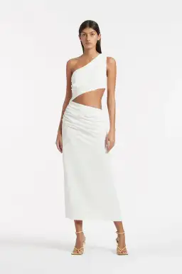 Sir the Label Clemence One Shoulder Midi Dress in Ivory Size 2 / Au 10 for rent on The Volte - image 4