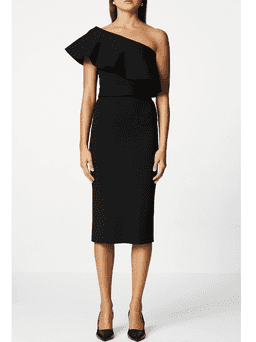 Scanlan Theodore - crepe dress black sz 6 for rent on The Volte - image 1