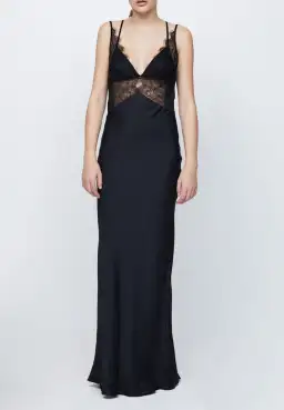 Bec & Bridge Lucille Lace Cut Out Open Back Maxi Dress Black Size 8 / S