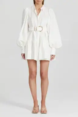 Acler Sherwood Mini Dress Ivory Size 14 for rent on The Volte - image 1