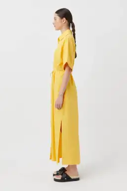 Camilla & Marc Wally Shirt Midi Dress Honey Yellow Gold Size 10 for rent on The Volte - image 3