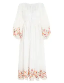 Zimmermann Mae Floral Midi Dress White Floral Size 1/AU 10 for rent on The Volte - image 3