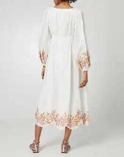 Zimmermann Mae Floral Midi Dress White Floral Size 1/AU 10 for rent on The Volte - image 2