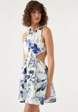 Aje Voyage Braided Cut Out Mini Dress Lavenders of Provence Print Size AU 6 for rent on The Volte - image 2